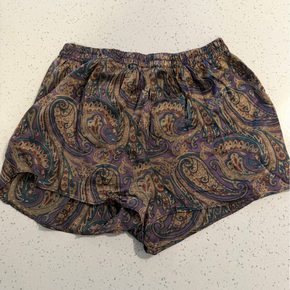 Vintage Addiction 100% Silk Paisley Boxers / Lounge Shorts – Made in Korea